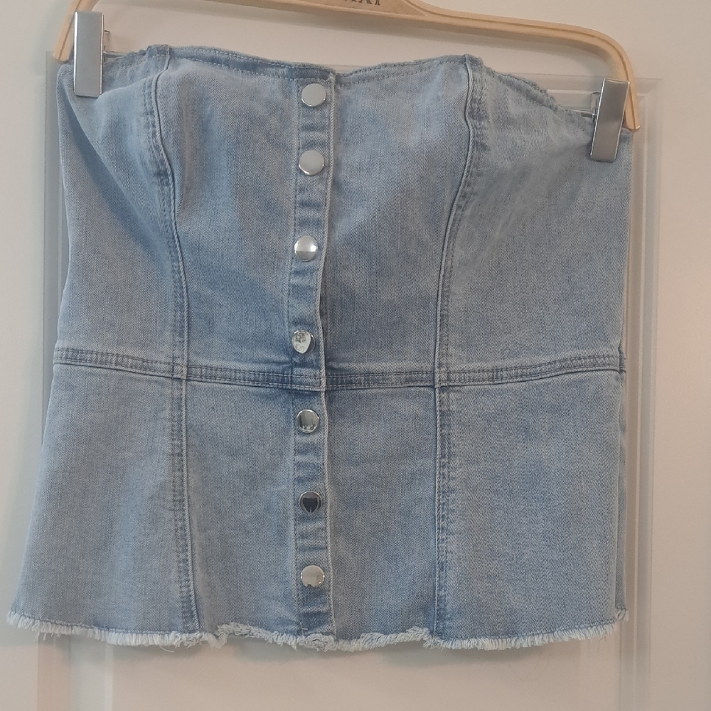 Guess Denim Button-Front Women's Crop Top